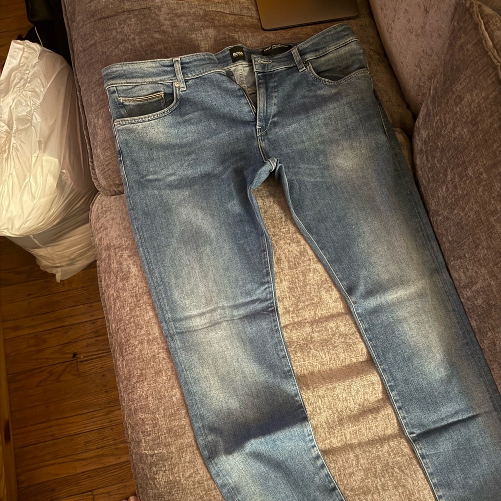 Hugo Boss Blue Slim Straight Jeans